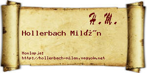 Hollerbach Milán névjegykártya